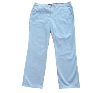 Tommy Hilfiger Women's Blue Chino Pants Size 16‎ Classic Fit Trousers